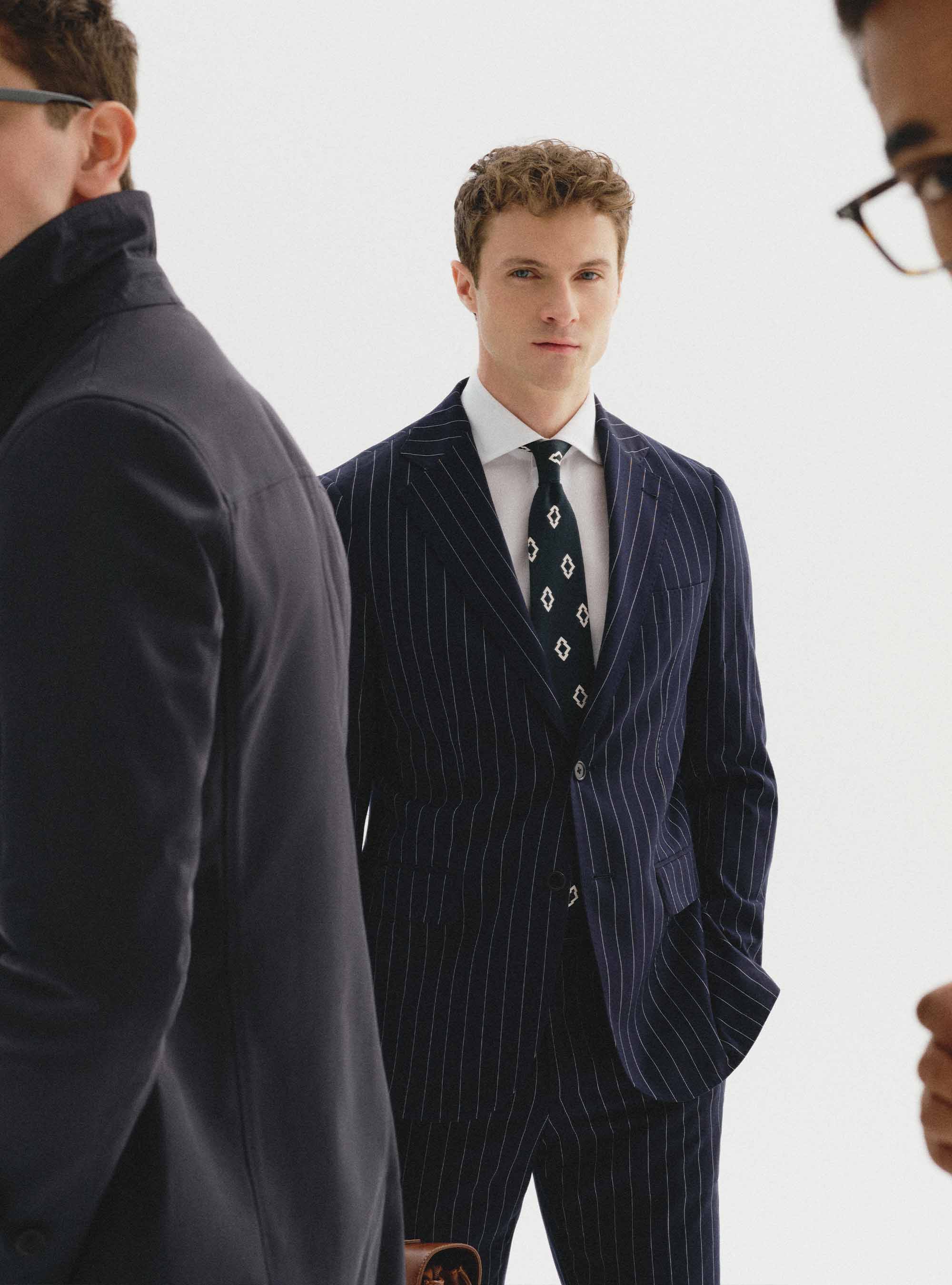 Classic single-breasted pinstripe suit, 